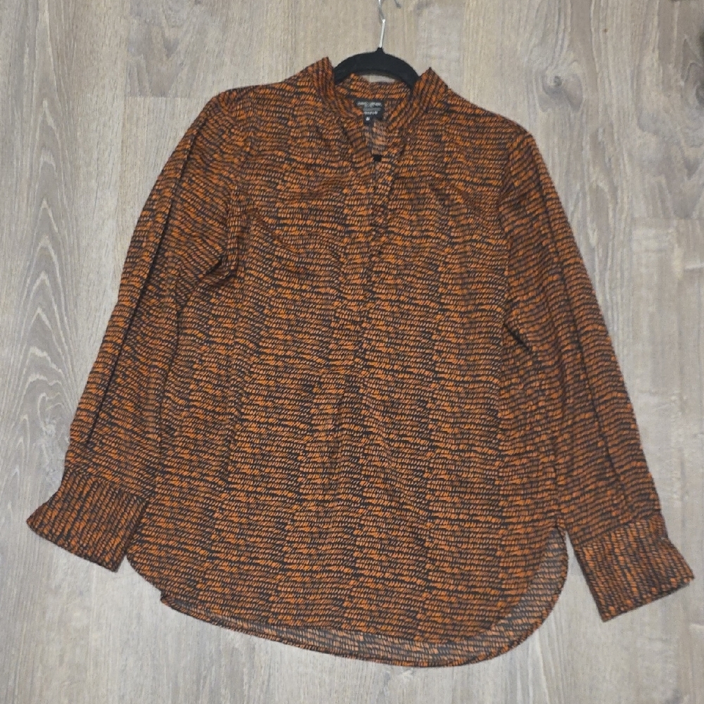 Everlene & David Lerner Mandarin Collar Button Down Tunic Blouse - Picture 10 of 16